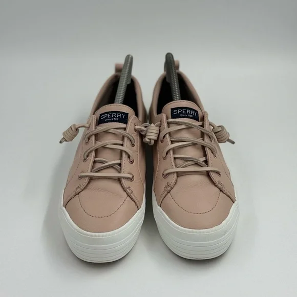 Sperry STS85082 Womens Crest Vibe Nude Leather Memory Foam Sneakers Shoes 8 - Picture 2 of 6